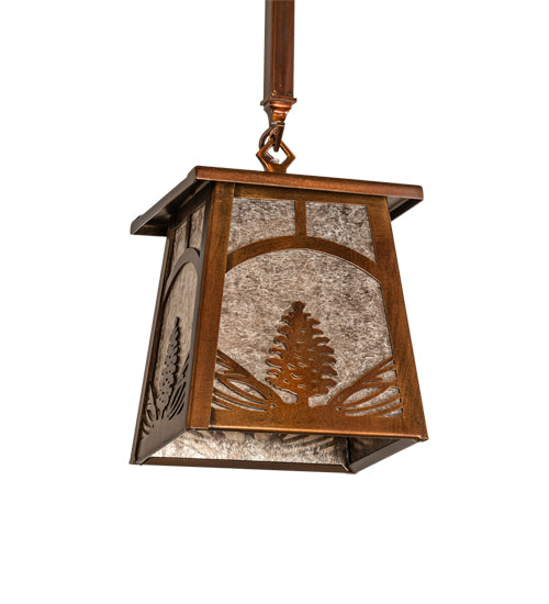 7" Square Mountain Pine Mini Pendant