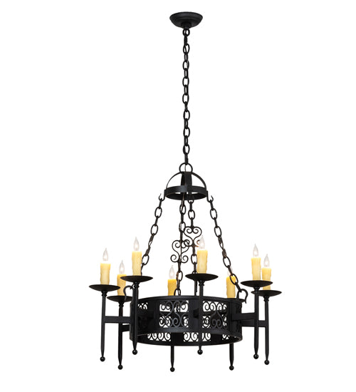 28" Wide Toscano 8 Light Chandelier