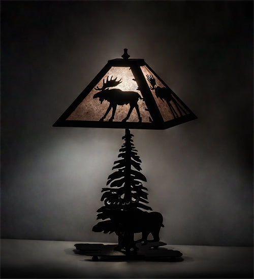 21" High Lone Moose Table Lamp