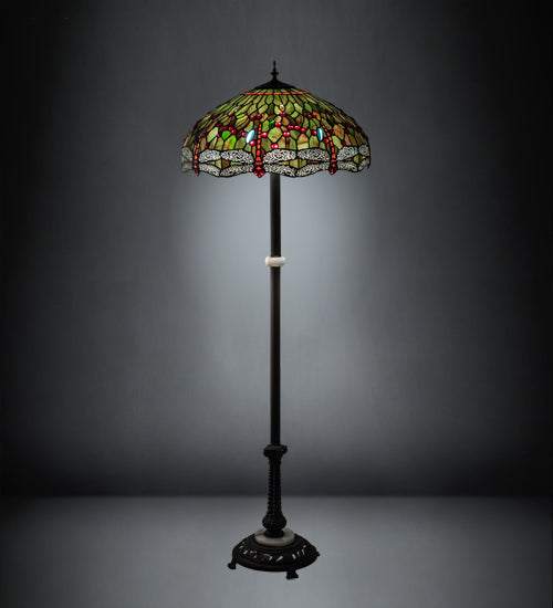 62" High Tiffany Hanginghead Dragonfly Floor Lamp