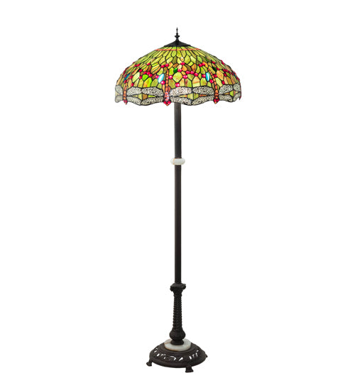 62" High Tiffany Hanginghead Dragonfly Floor Lamp