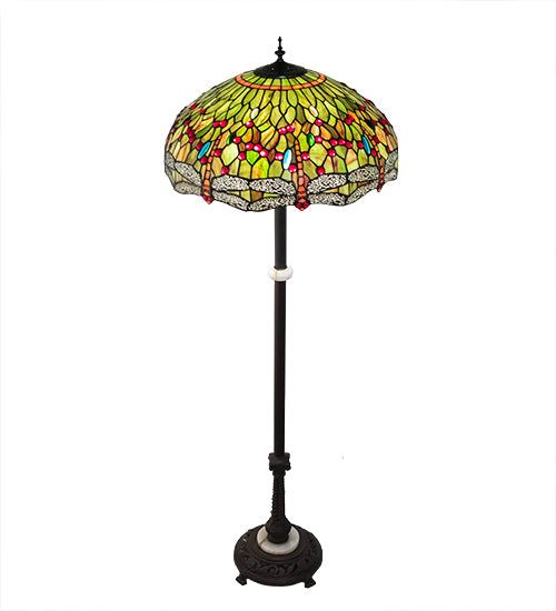 62" High Tiffany Hanginghead Dragonfly Floor Lamp