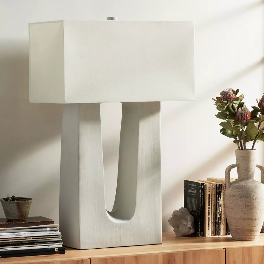 Cuit Table Lamp, Matte White Porcelain Ceramic