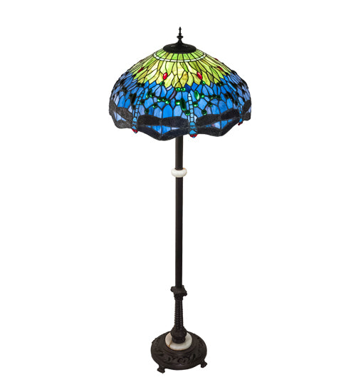 62" High Tiffany Hanginghead Dragonfly Floor Lamp