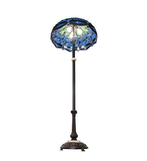 62" High Tiffany Hanginghead Dragonfly Floor Lamp