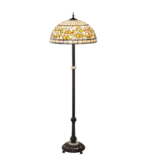 62" Wide Tiffany Turning Leaf Floor Lamp