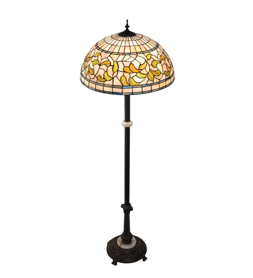 62" Wide Tiffany Turning Leaf Floor Lamp