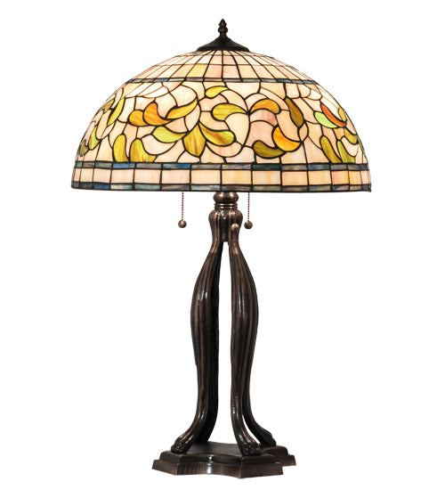 30" High Tiffany Turning Leaf Table Lamp