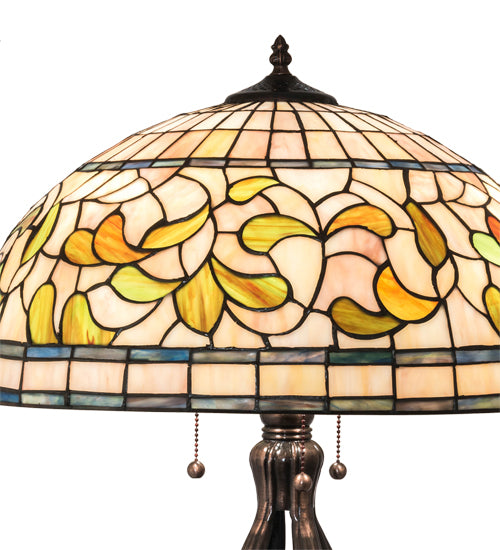 30" High Tiffany Turning Leaf Table Lamp