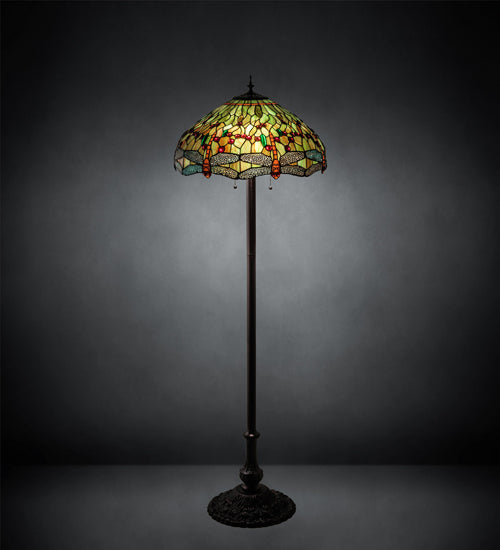 62" High Tiffany Hanginghead Dragonfly Floor Lamp