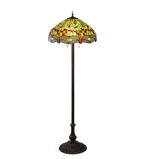 62" High Tiffany Hanginghead Dragonfly Floor Lamp