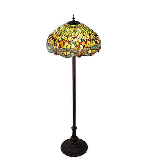 62" High Tiffany Hanginghead Dragonfly Floor Lamp