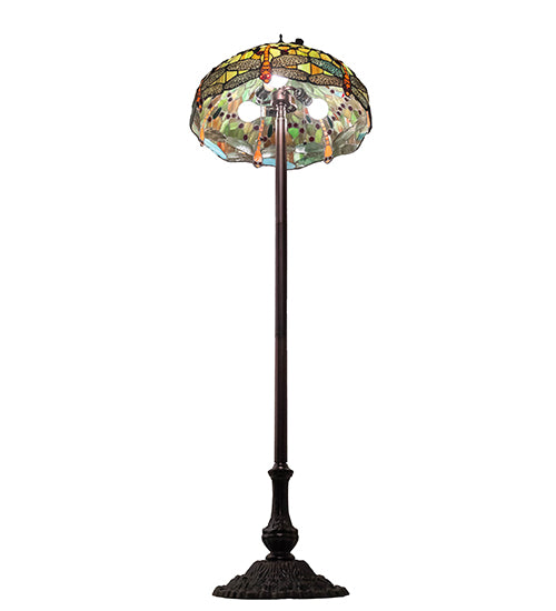 62" High Tiffany Hanginghead Dragonfly Floor Lamp