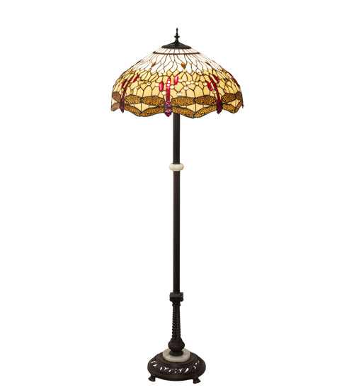 62" High Tiffany Hanginghead Dragonfly Floor Lamp