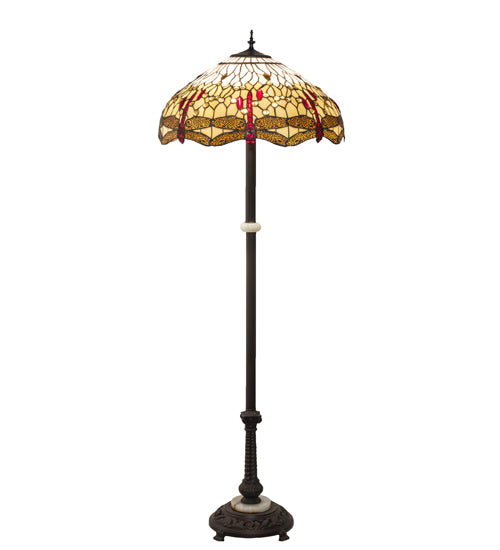 62" High Tiffany Hanginghead Dragonfly Floor Lamp