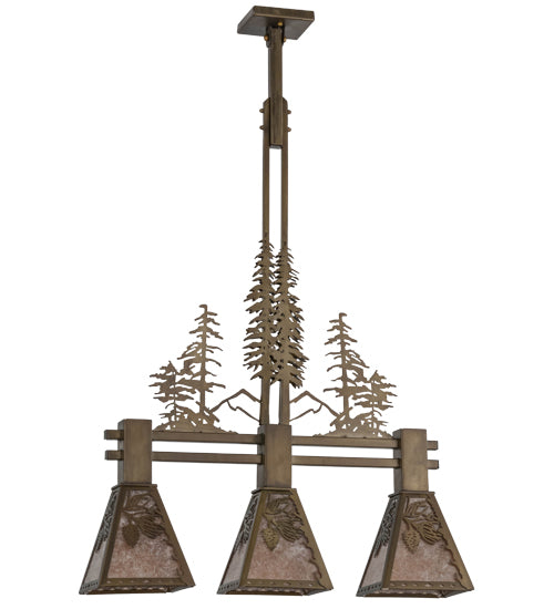 30"L Winter Pine Tall Pines 3 Lt Island Pendant