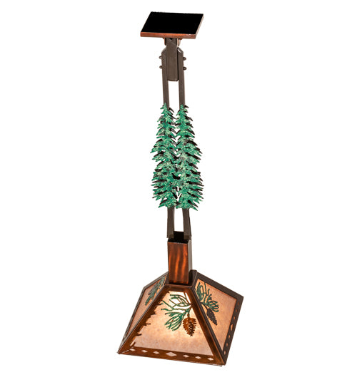 12" Square Winter Pine Tall Pines Pendant