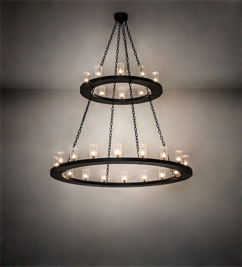 60" Wide Loxley 28 Light Two Tier Chandelier