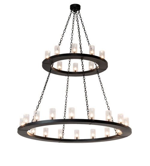 60" Wide Loxley 28 Light Two Tier Chandelier