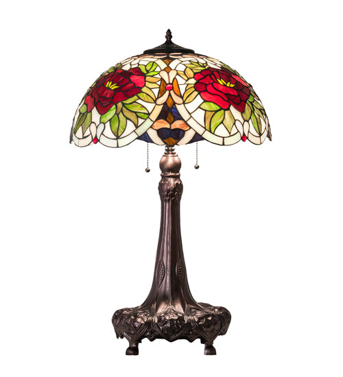 31" High Renaissance Rose Table Lamp