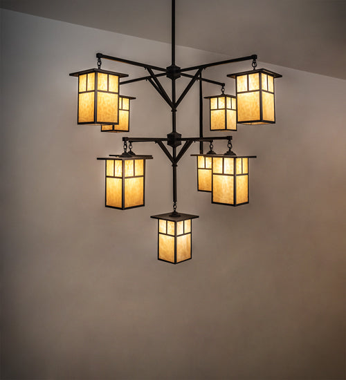 64" Wide Hyde Park "T" Mission 9 Light Chandelier