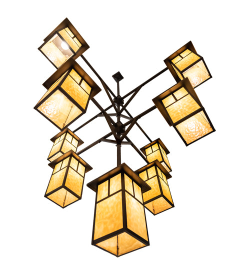 64" Wide Hyde Park "T" Mission 9 Light Chandelier