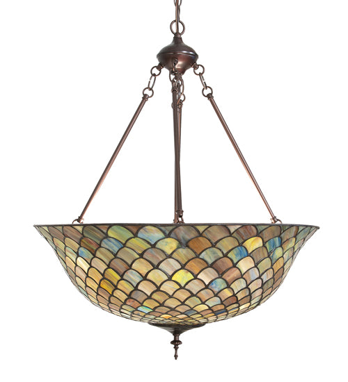 24" Wide Tiffany Fishscale Inverted Pendant