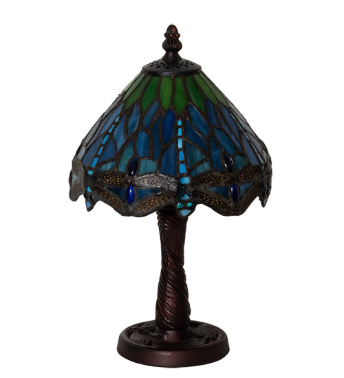 13" High Tiffany Hanginghead Dragonfly Mini Lamp