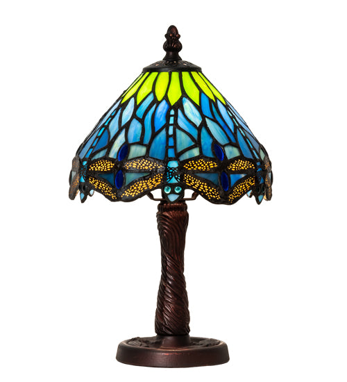 13" High Tiffany Hanginghead Dragonfly Mini Lamp