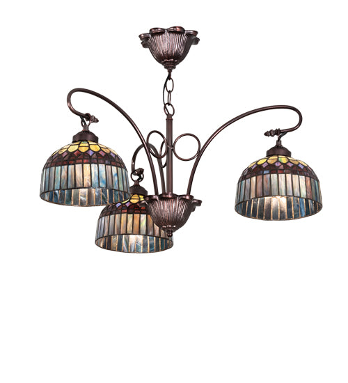 28" Wide Tiffany Candice 3 Light Chandelier