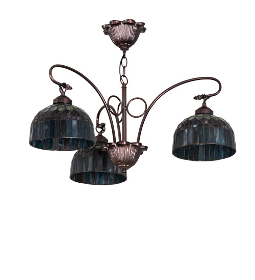 28" Wide Tiffany Candice 3 Light Chandelier