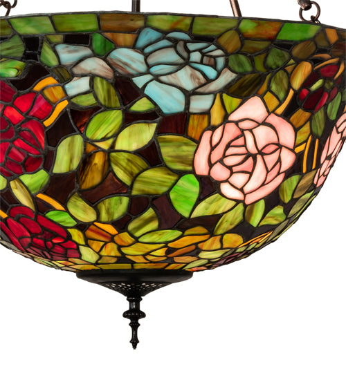 24" Wide Tiffany Rosebush Inverted Pendant