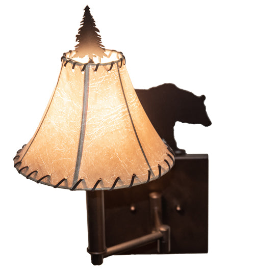 8" Wide Lone Bear Swing Arm Wall Sconce