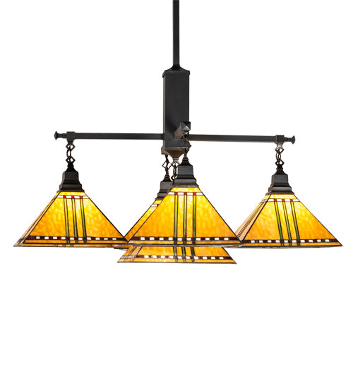 38" Square Prairie Corn 5 Light Chandelier