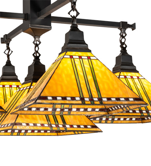 38" Square Prairie Corn 5 Light Chandelier