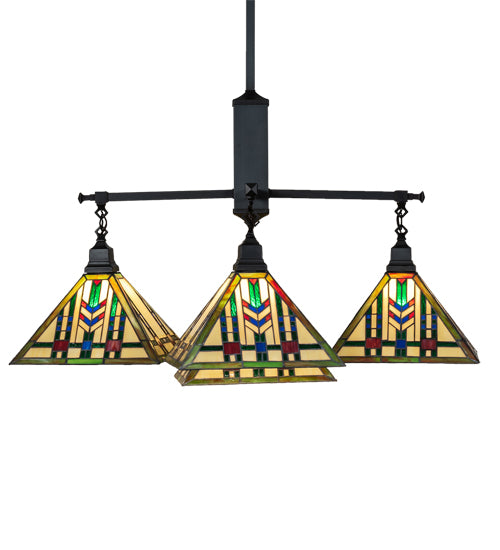 38" Square Prairie Wheat 5 Light Chandelier