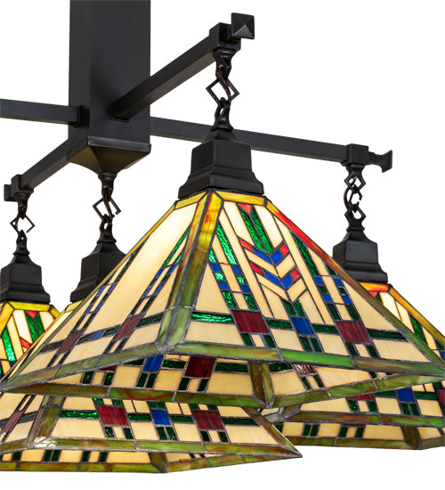 38" Square Prairie Wheat 5 Light Chandelier