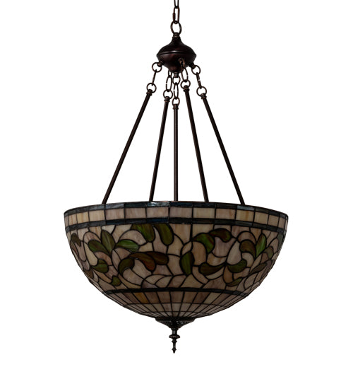 20" Wide Tiffany Turning Leaf Inverted Pendant