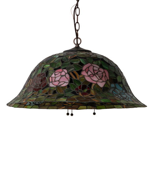 24" Wide Tiffany Rosebush Pendant