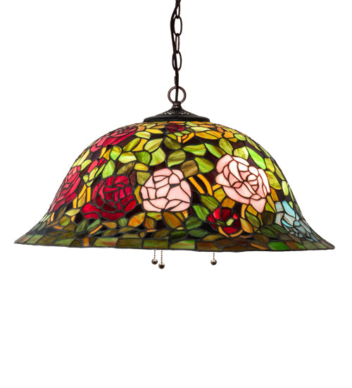 24" Wide Tiffany Rosebush Pendant