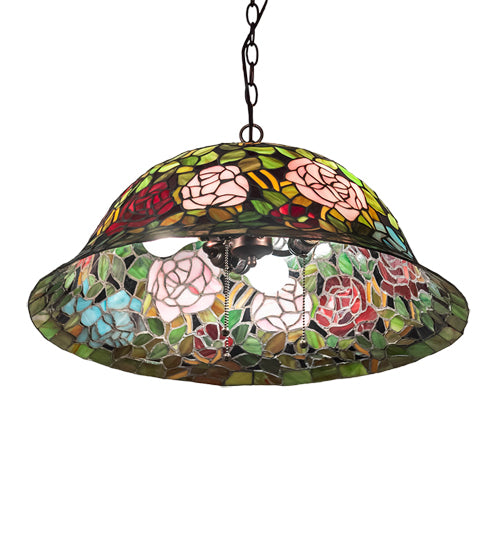 24" Wide Tiffany Rosebush Pendant