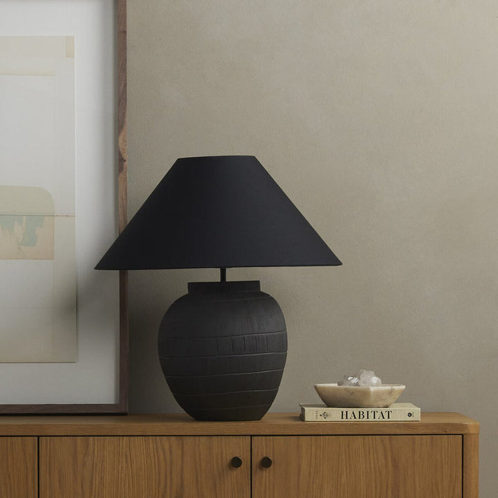 Muji Table Lamp, Black Cotton