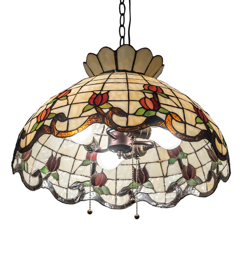 20" Wide Roseborder Pendant