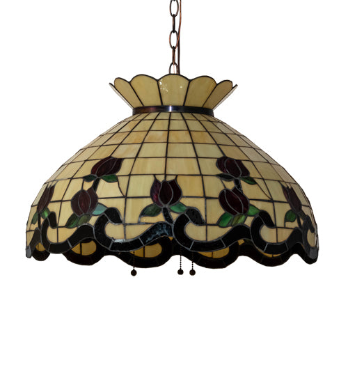 23" Wide Roseborder Pendant