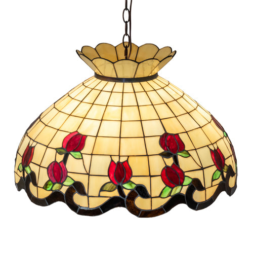 23" Wide Roseborder Pendant