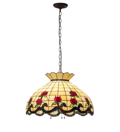 23" Wide Roseborder Pendant