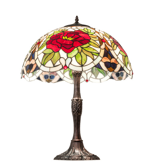 26" High Renaissance Rose Table Lamp