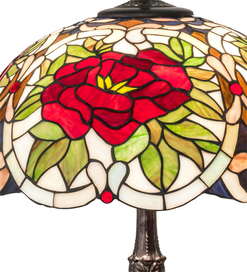 26" High Renaissance Rose Table Lamp