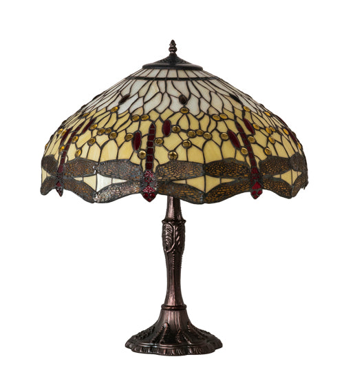 26" High Tiffany Hanginghead Dragonfly Table Lamp