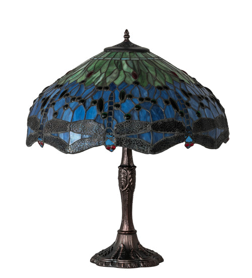 26" High Tiffany Hanginghead Dragonfly Table Lamp